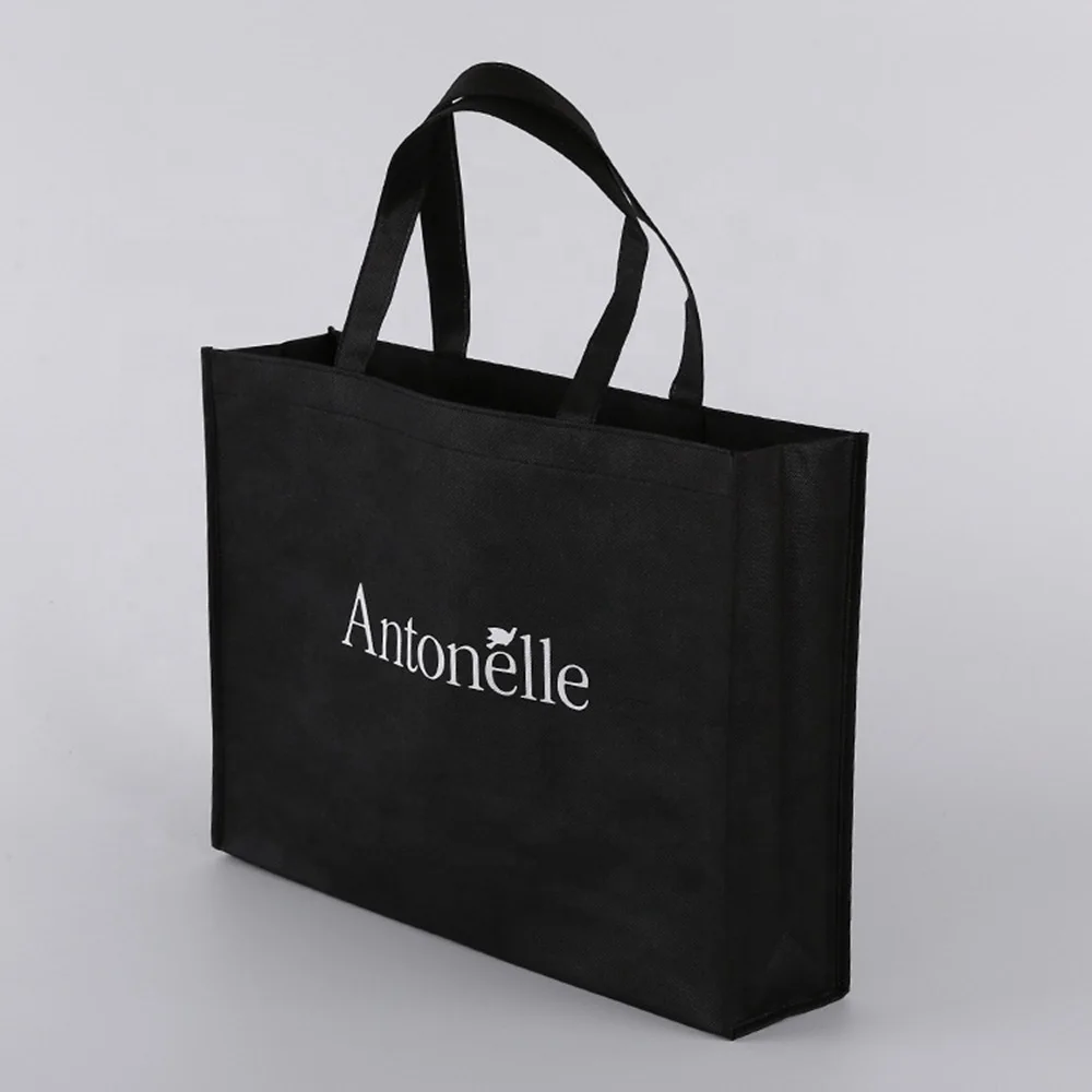 

500pcs/Lot Eco-friendly Black Non-woven Bag Promotional Bag Clothing Shopping Bags Factory Customized Wholesale Color Printing