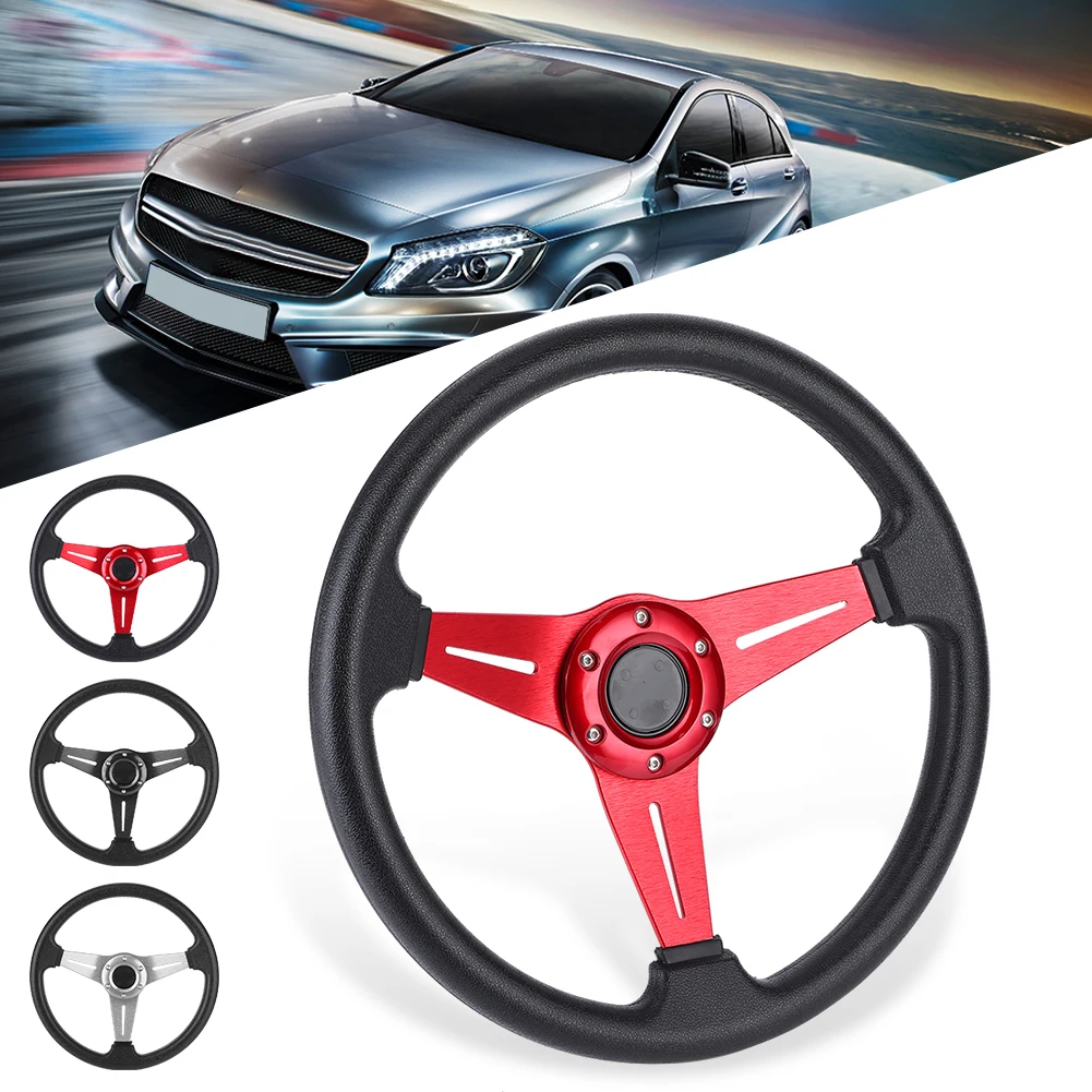 

350mm/14in Racing Car Steering Wheel Universal Aluminum Alloy Steering Wheel Car Modification