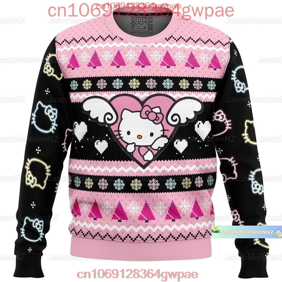 Cartoon Hello Kitty Ugly Sweater Men's Womens 3d Sweater Sanrio Cute Ugly Christmas Sweater Anime Xmas Gifts Christmas Sweater