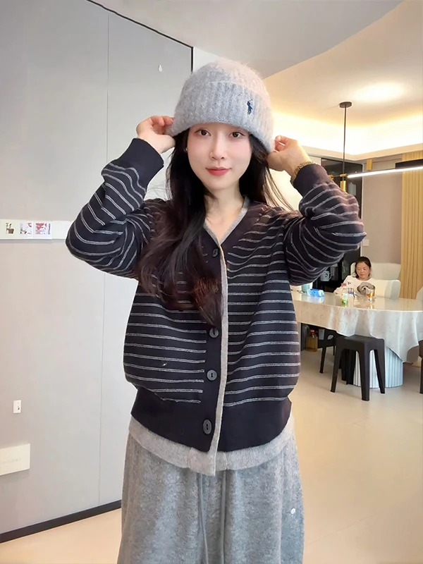 

OUDOEE Women's V-Ne Knitted Open Cardigan Sweater Lazy Sle Winter Outerwear Soft Nylon Wool Blend Long Sve Regular Fit