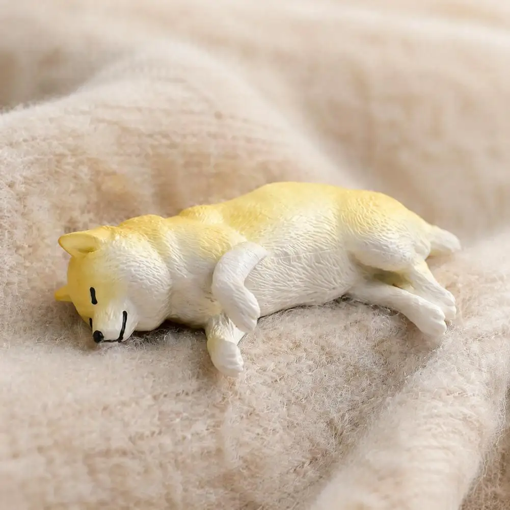 Hand Painted Dog Model Simulated Sleeping Dog Model Realistic Bulldog Figurine Mini Pvc Toy for Toddlers Educational Playset