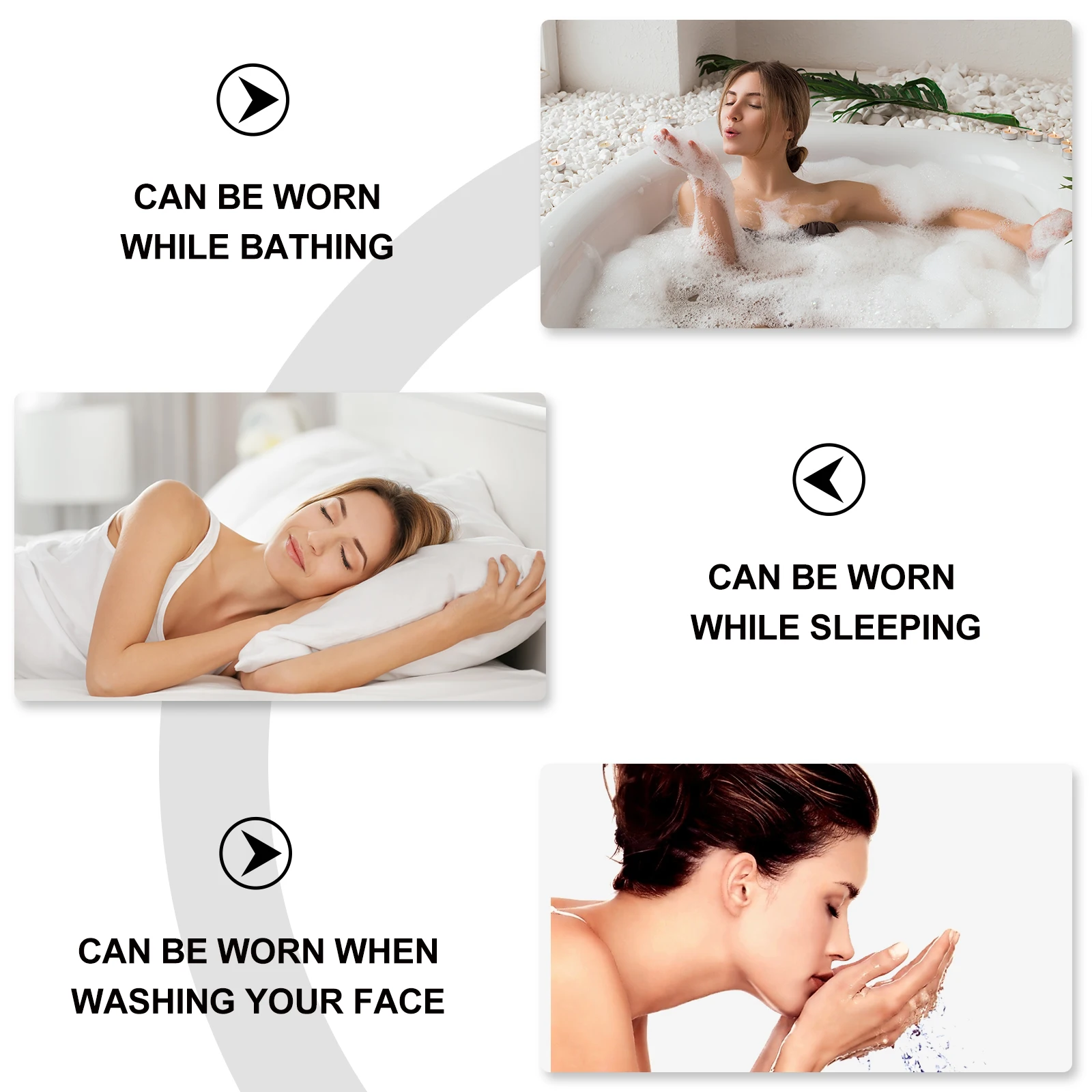 

2pcs Reusable Double Layer Bathing Caps Waterproof Shower Hats Soft Elastic Peva Bath Hat For Spa Home Cleaning Travel Use