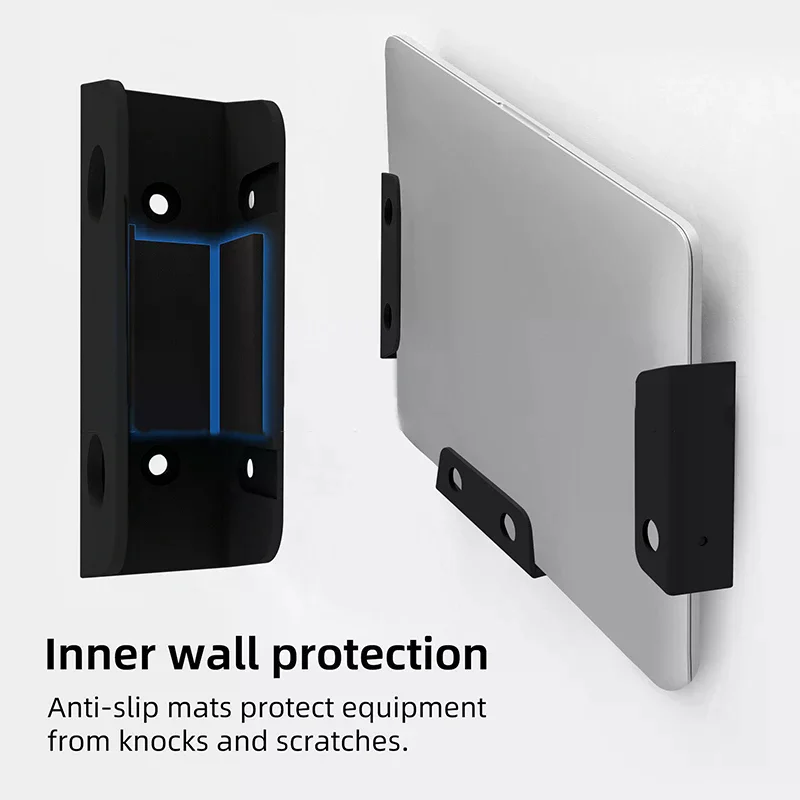 

Under Table Laptop Holder Portable Notebook Storage Bracket Stand Mount Desktop Organizer With Anti-Scratch Silicone Pad