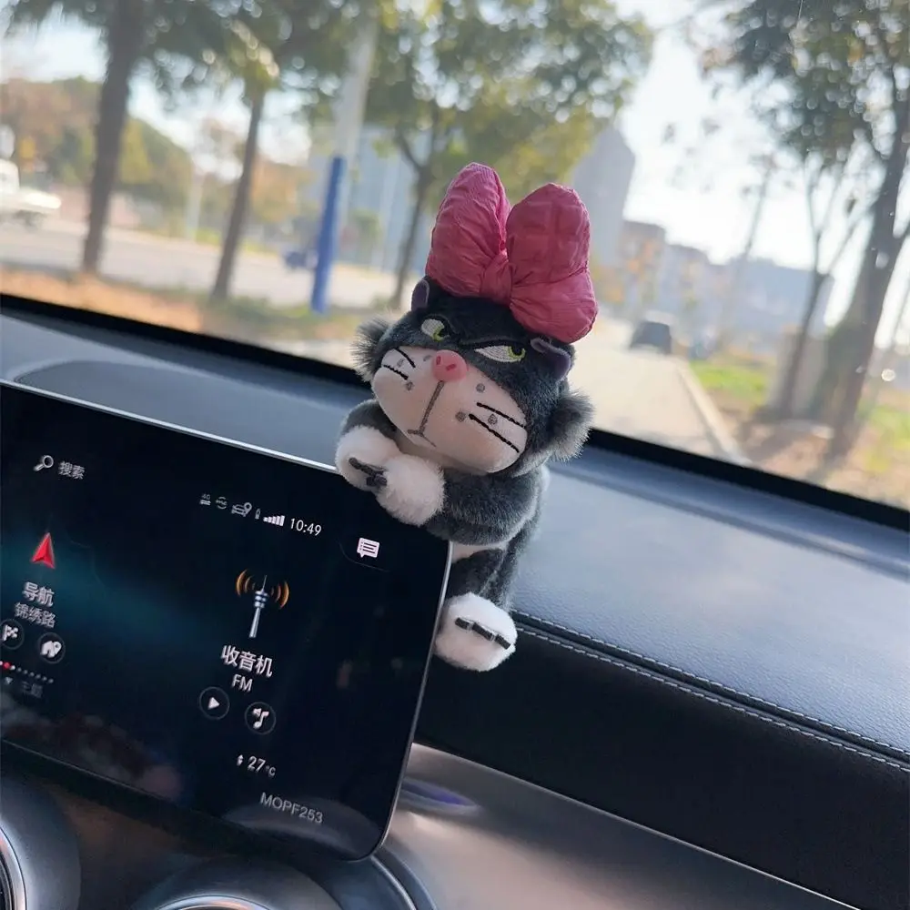 

Cute Cartoon Car Center Console Decorations Self-adhesive Cool Plush Doll Ornament Cat Soft Car Interior Accessories Kid Toys