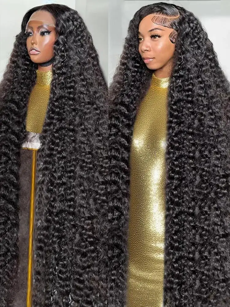 

40 46 дюймов 13x6 Глубокая волна Hd Парик фронтальной части шнурка Вьющийся парик Волна воды 13x4 360 Полный парик фронта шнурка человеческих волос для женщин Плотность 300