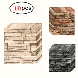 10pcs 3D Wallpaper Decoration Self-adhesive Antique Foam Brick Wallpaper Living Room Bedroom Waterproof 3d Wall Sticker