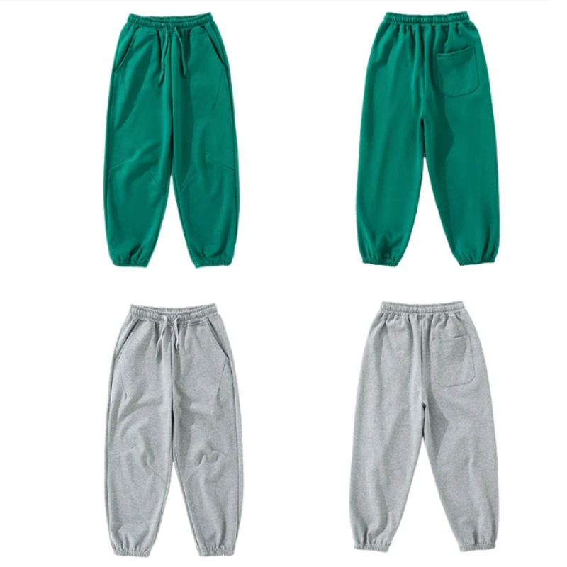 Kids Basic Sweatpants Relaxed Fit Jogger Pants Pleated Front Design Soft Cotton Blend Casual Sport Daily Wear Boys Girls Bottoms