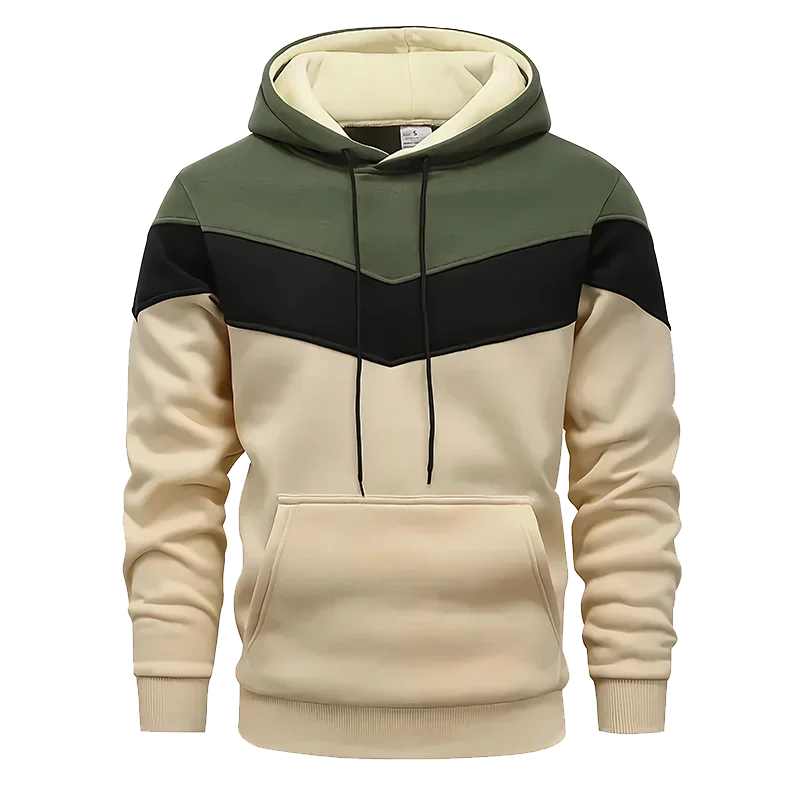 2026 New Men's Sweatshirts High Grade Three-color Stitching Fashion Hoodies Autumn Winter Male Daily Casual Sports Warm Pullover