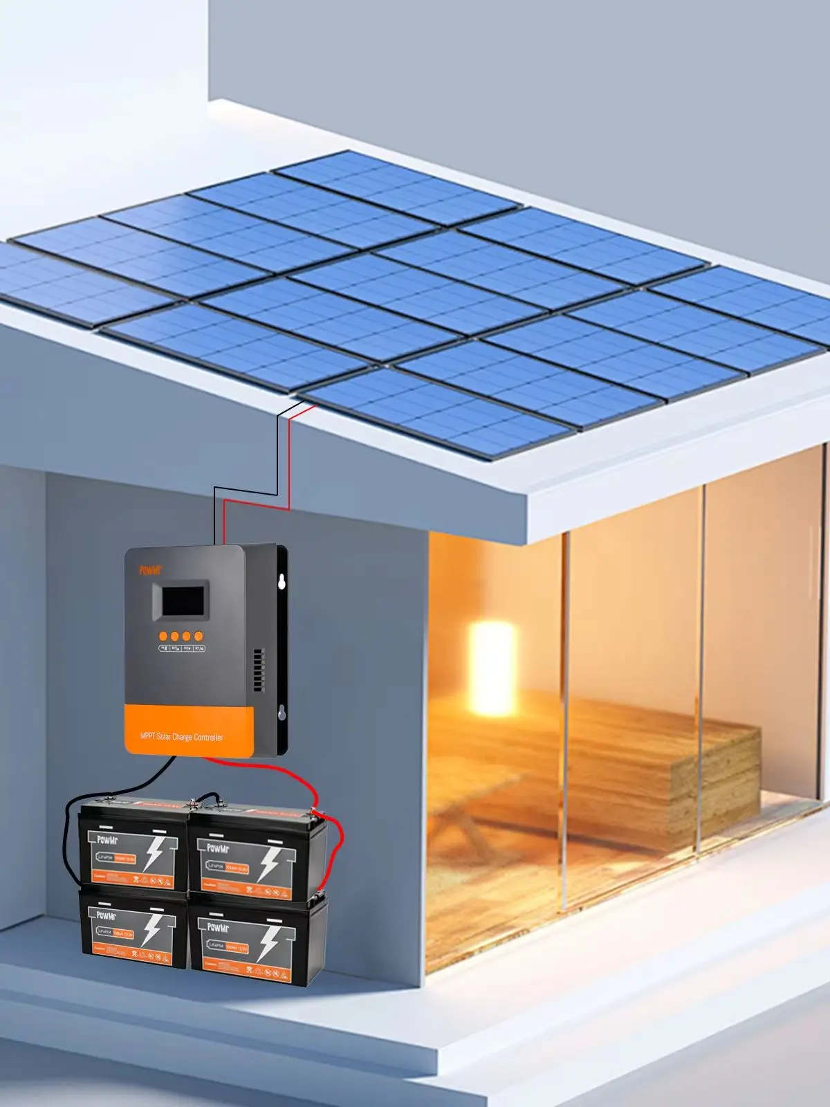PowMr M60 ULTRA 60A MPPT Solarladeregler 12/24/36/48V Max PV 160V LCD Parallel für Blei- und Lithiumbatterien