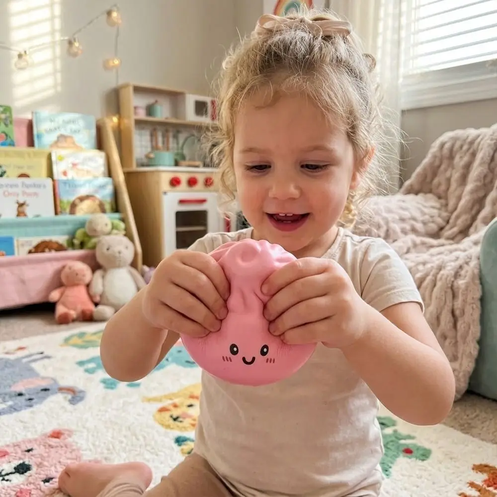 Glitter Dumplings Squeeze with Steamer Slow Resilience Stress Relief Sensory Ball Soft Fidget Squeeze Decompression Dough