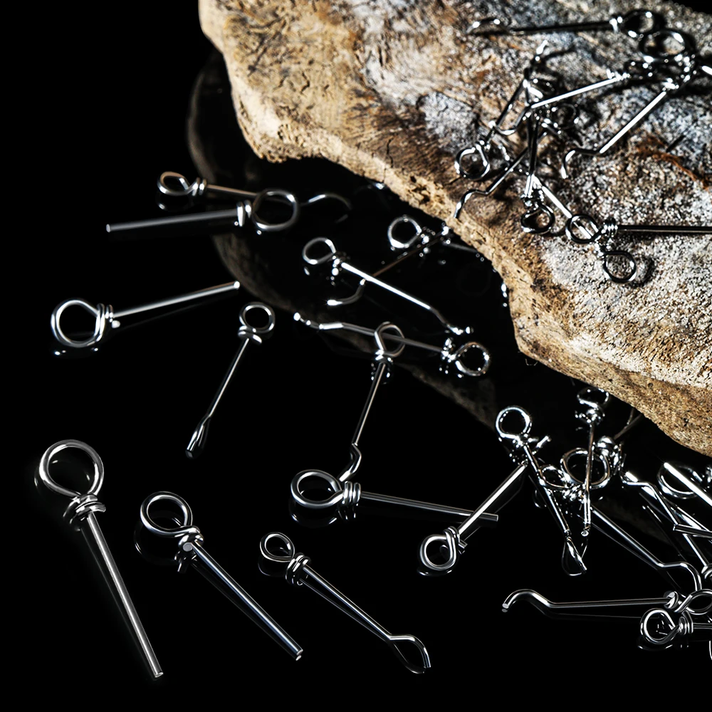 Spinpoler 100pcs Fishing Spike Connecting Pins Needle Soft Swimbait Steel Wire 25mm Bent Pin Fixed Lock Accessories Tools Pesca
