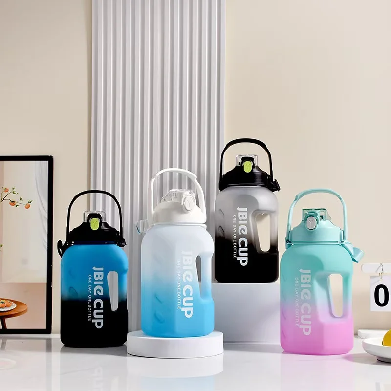 

Large Capacity 3000ML Sports Water Bottle With Handle Fitness With Scale Gradient Kettle Outdoor Plastic Portable Water Bottle