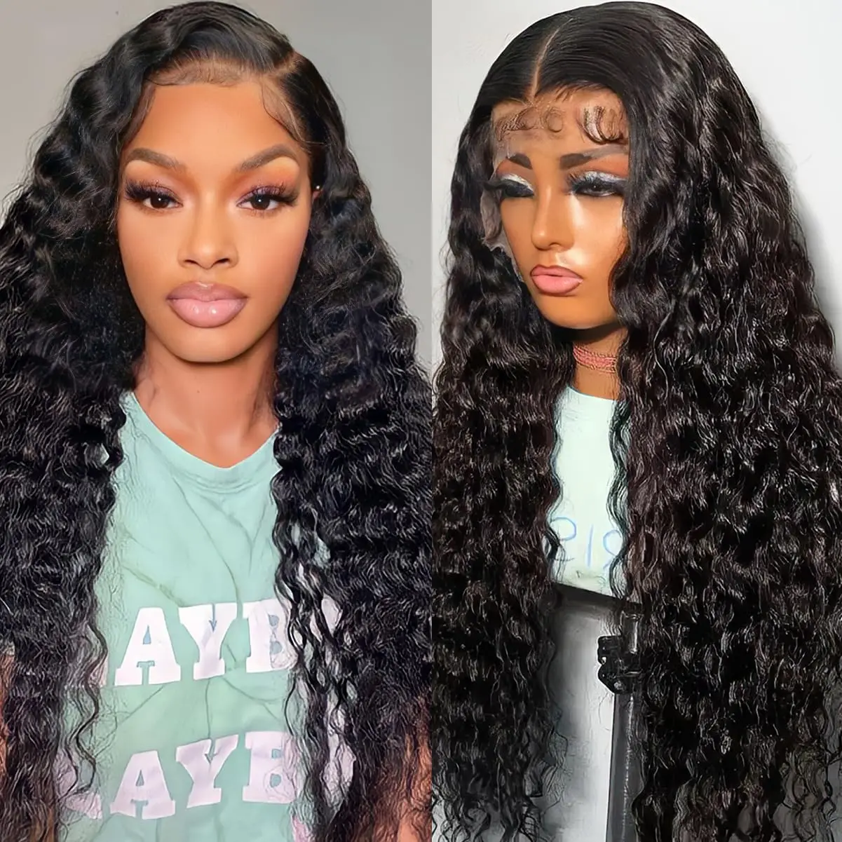 Deep Wave Transparent 13x4 Water Wave Lace Front Wig Curly 30 36 Inch 13x6 Loose Deep Wave Frontal Wigs For Women Human Hair Bra