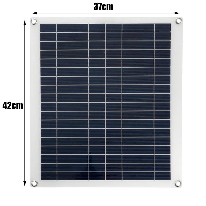 50W Portable Solar Panel Double USB 18V With Metal Border Silicon Solar Panel with Car Charger Crocodile Clip for Camping