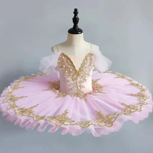 Imagen 2 del producto Vestido de baile tutú de Ballet profesional para niños, disfraz de lago de los cisnes azul, ropa de bailarina, traje de Ballet de salón para adolescentes para niñas