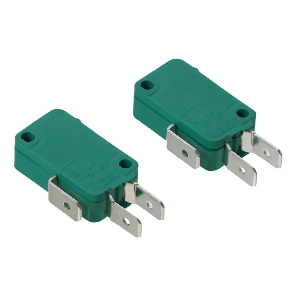 2 шт., долговечные магнитные концевые выключатели, зеленый концевой выключатель SPDT NO NC, 16 А, 125 В переменного тока, 3-контактный концевой выключатель, клеммы PCB