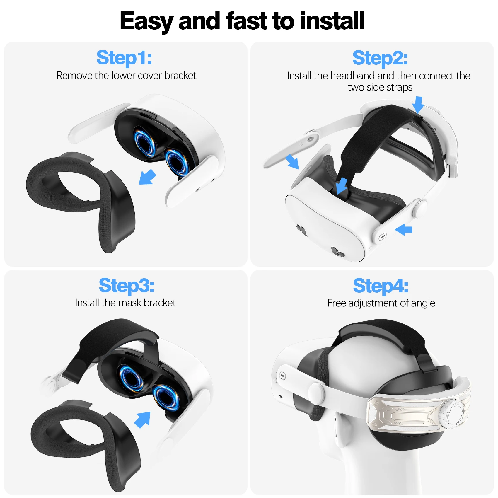 حزام رأس قابل للتعديل لنظارات ميتا كويست 3S VR أغطية الرأس قابلة للتعديل تحسين ملحقات أغطية الرأس المريحة والقابلة للاستبدال