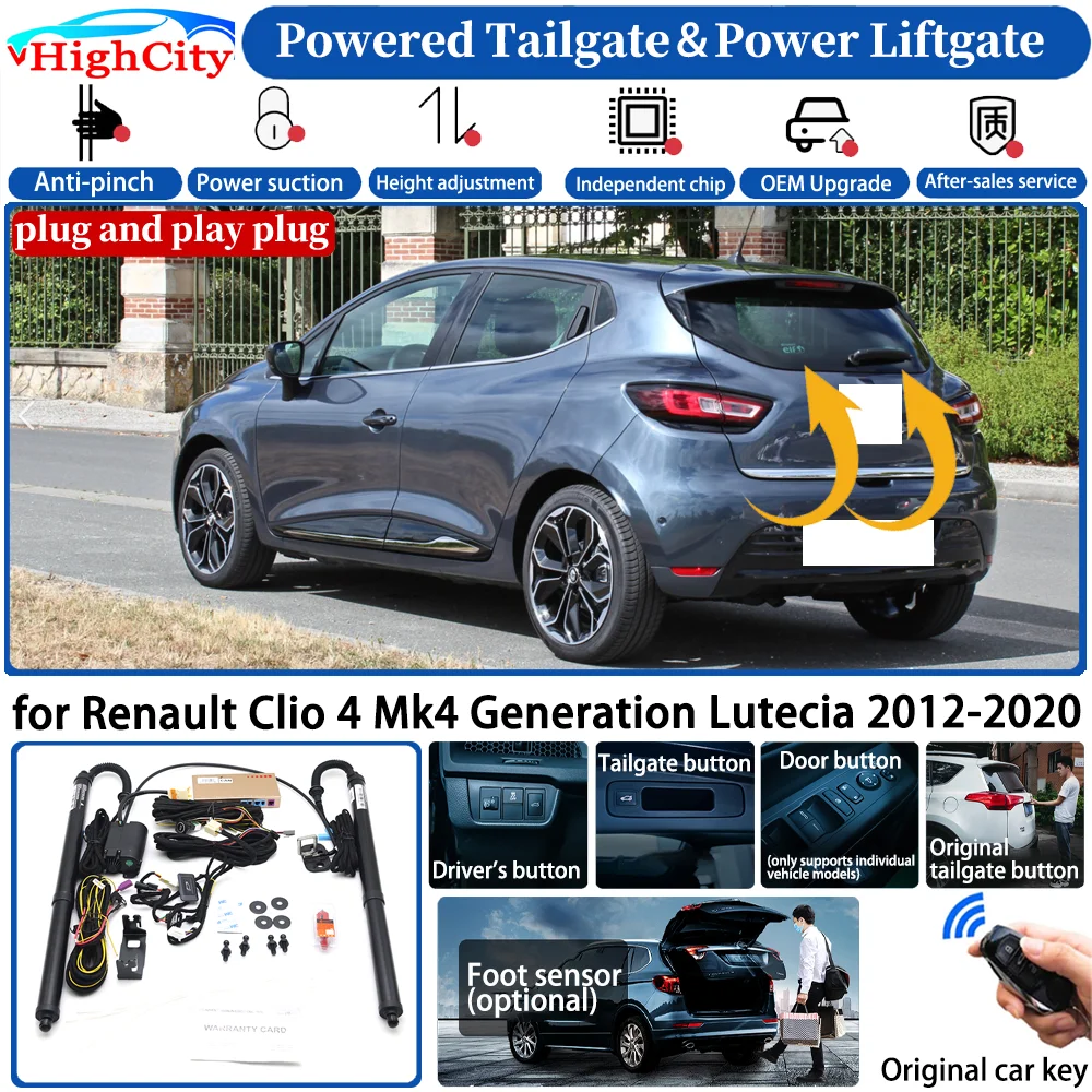 for Renault Clio 4 Mk4 Generation Lutecia 2012-2020 Automatic Powered Tailgate Power Liftgate System Intelligent Trunk Lift Kit
