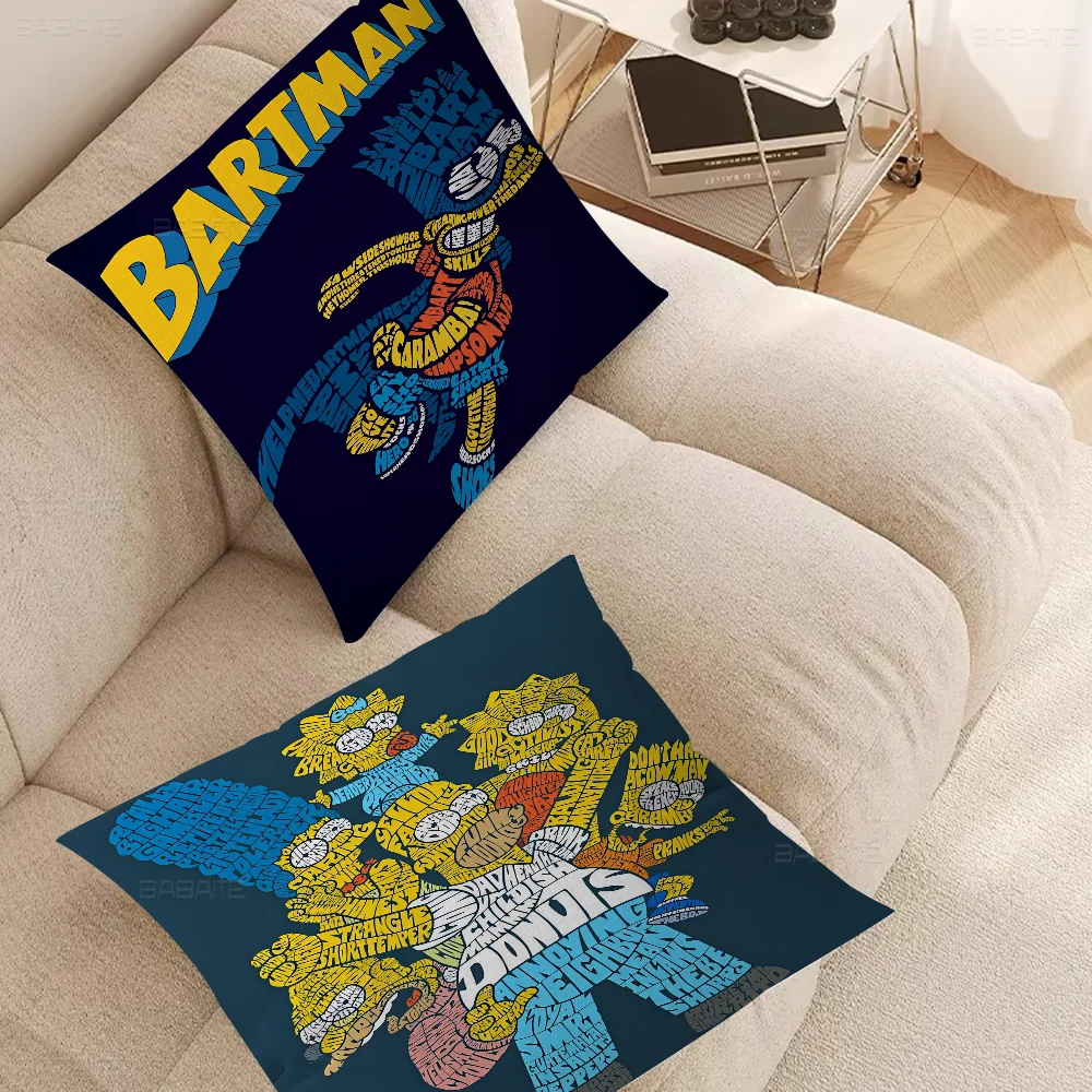 

Cartoon T-The Cool S-Simpsons 45*45cm Cushion Cover Pillow Cover Decor Pillowcase Home Pillowcase For Couch Pillow