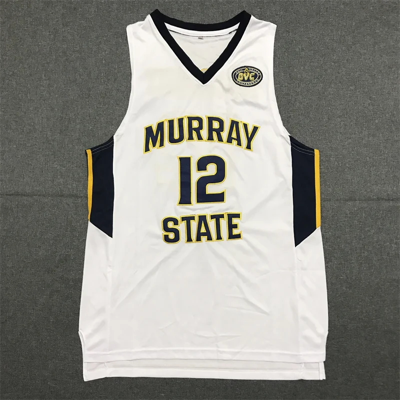 Men Oversize 12 Ja Morant Murray State Basketball Jersey Crestwood 12 Embroidery Sewing Breathable Athletics Sport Street