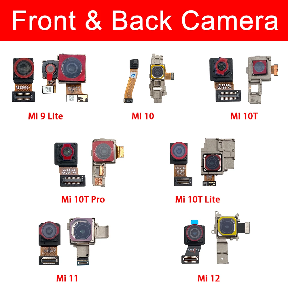 

10 PCS For Xiaomi Mi 12 11 10T 9 10 Pro Lite Mi12 Mi11 Mi10T Mi9 Front Facing Small Selfie Camera Rear Back Camera Module Flex