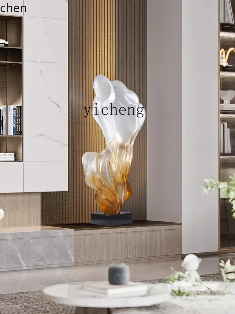 ZML entrance vertical height floor ornament light luxury hotel lobby decoration sculpture art