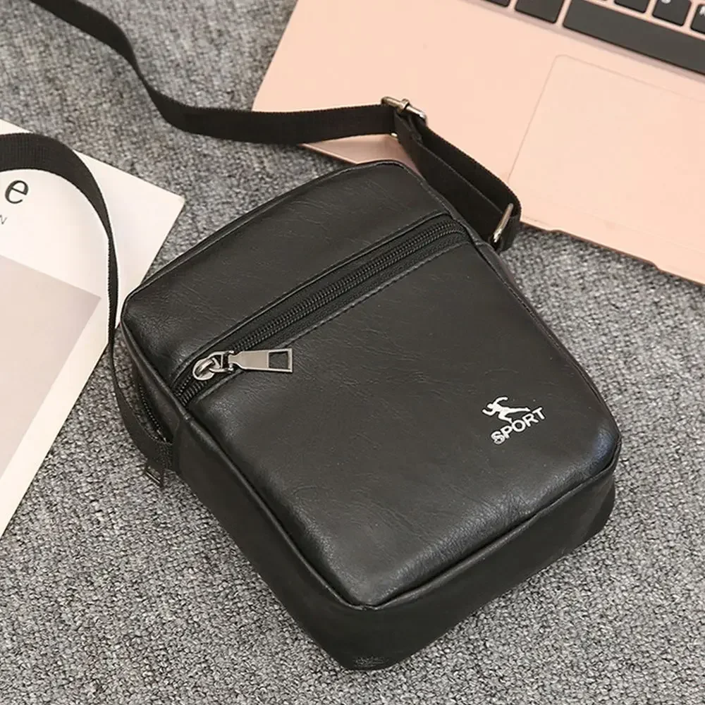 

Black PU Leather Crossbody Bag for Men Office Worker Sling Messenger Shoulder Bags Travel Brown Khaki Handbags Small Totes New