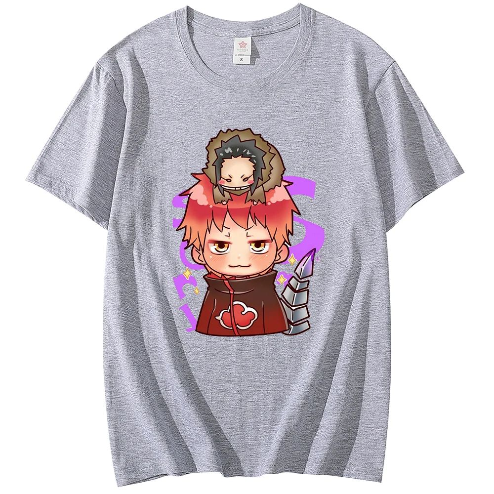 Anime Naruto T-shirt Sasori Akatsuki Printed Men's and Women's T-shirt Leisure Sports Street Student Couple T-shirt