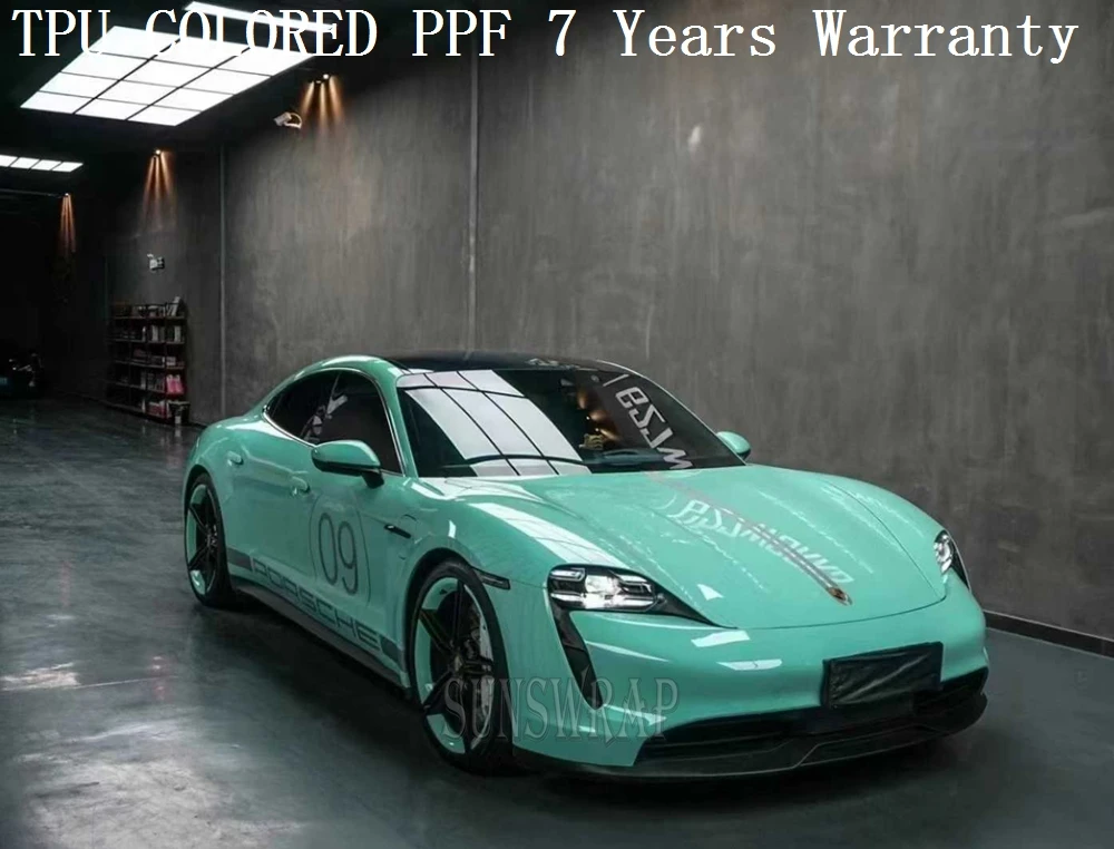 

TPU PPF Self-Healing Film Crystal Mint Green Automotive PPF Film, Wet Install For Car Boat Yacht Plane Protection 5x52ft/roll