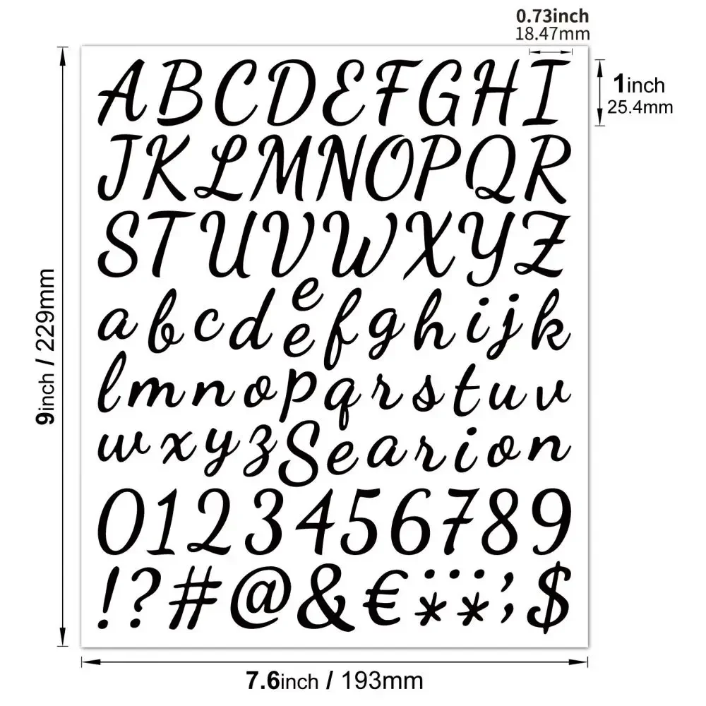5Pcs 26 Alphabet A-Z Planner Stickers Waterproof Black White Creative DIY Handwritten Form Number Sticker For Kids Cup Laptop
