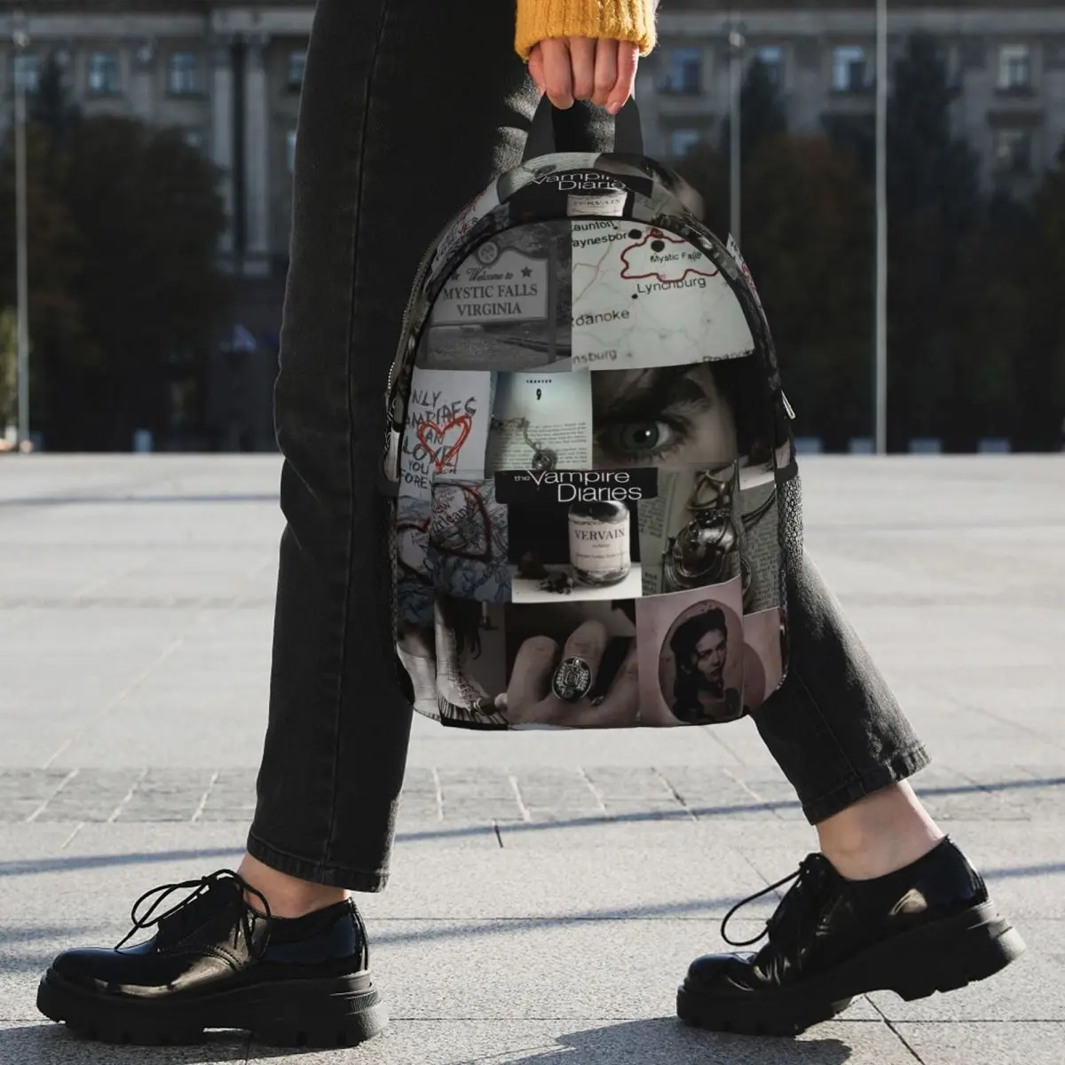 The Vampire Diaries Damon Salvatore Backpack Student BookBag Children School Bag Computer Shoulder Bags for Men Women