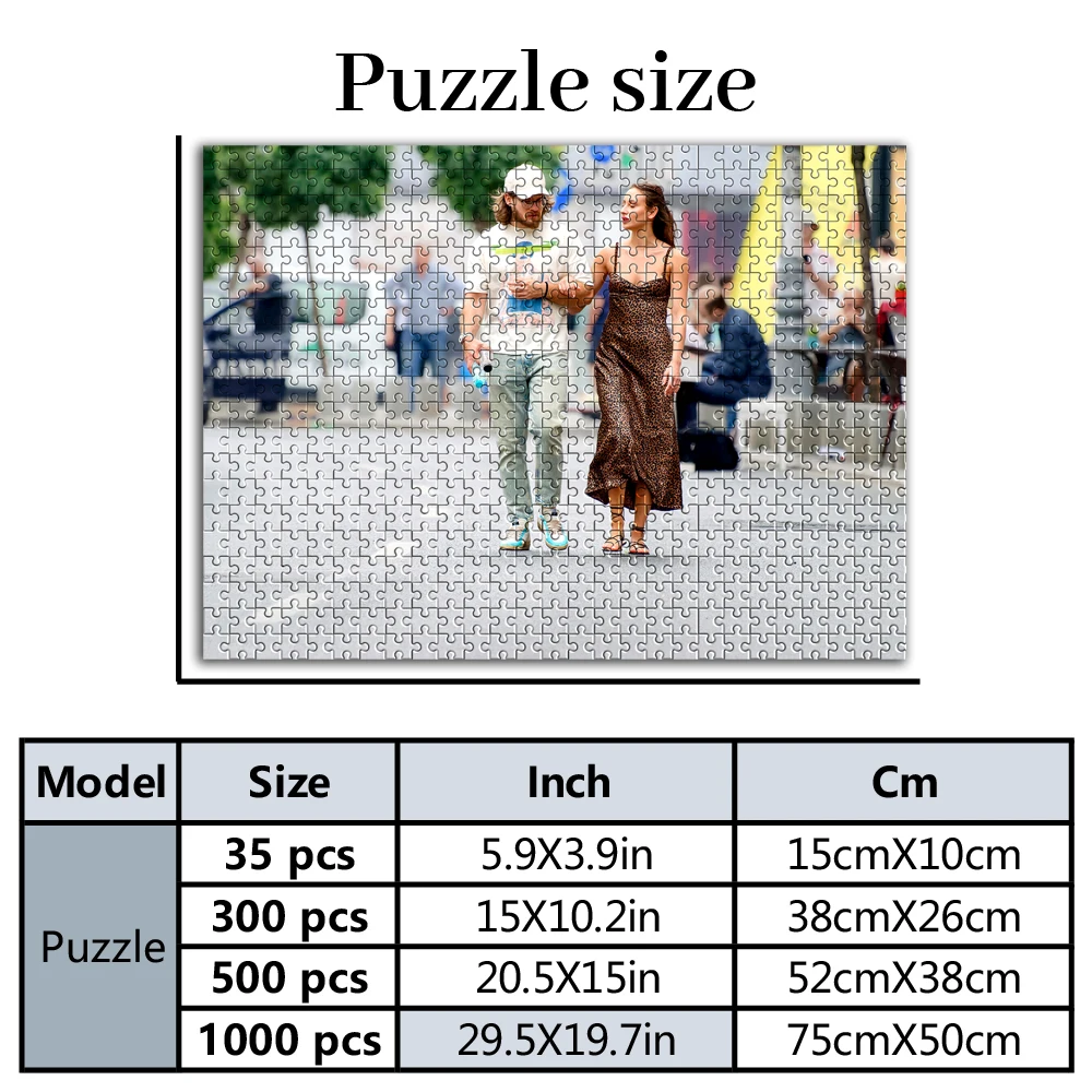 35/300/500/1000pcs Personalized Custom Photo Puzzle couple photos DIY Toy Decoration Collectiable Gift Present Christmas