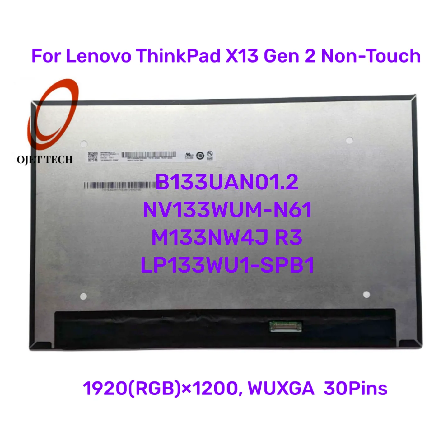 Thinkpad L13 Gen 4 LCD Display B133UAN01.2 NV133WUM N61 M133NW4J R3 LP133WU1 SPB1 For Lenovo Thinkpad X13 Gen 2 3 LED Screen