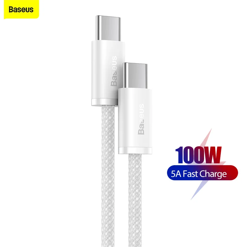 Baseus C타입-USB C타입 케이블, 맥북 프로, 아이패드, PD 고속 충전기, 샤오미, 삼성, 화웨이용, 100W