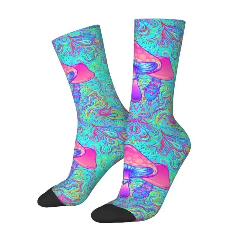 Y2K Magic Mushroom Trippy Psychedelic Neon Pastel Goth Dress Mens Womens Warm Fashion Novelty Crew Socks