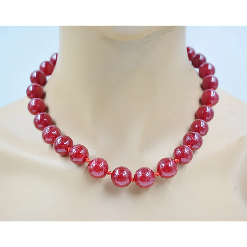 

14MM high quality natural semi-precious stone necklace 46CM