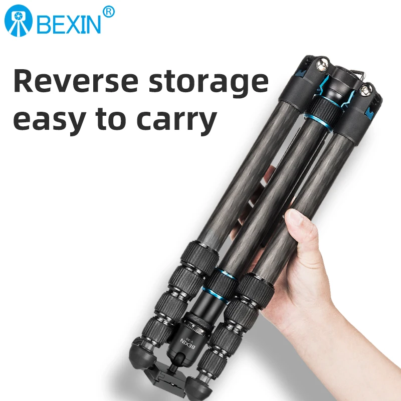 BEXIN travel Professional tripe lightweight Carbon Fiber monopod ballhead shooting Tripod stand for Canon Sony Nikon dslr camera