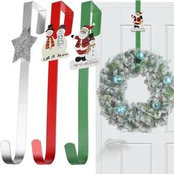 3PCS/set Christmas Wreath Hangers,Iron Cartoon Over The Door Hooks for Christmas,Front Door Hanger for Party Festival Decoration