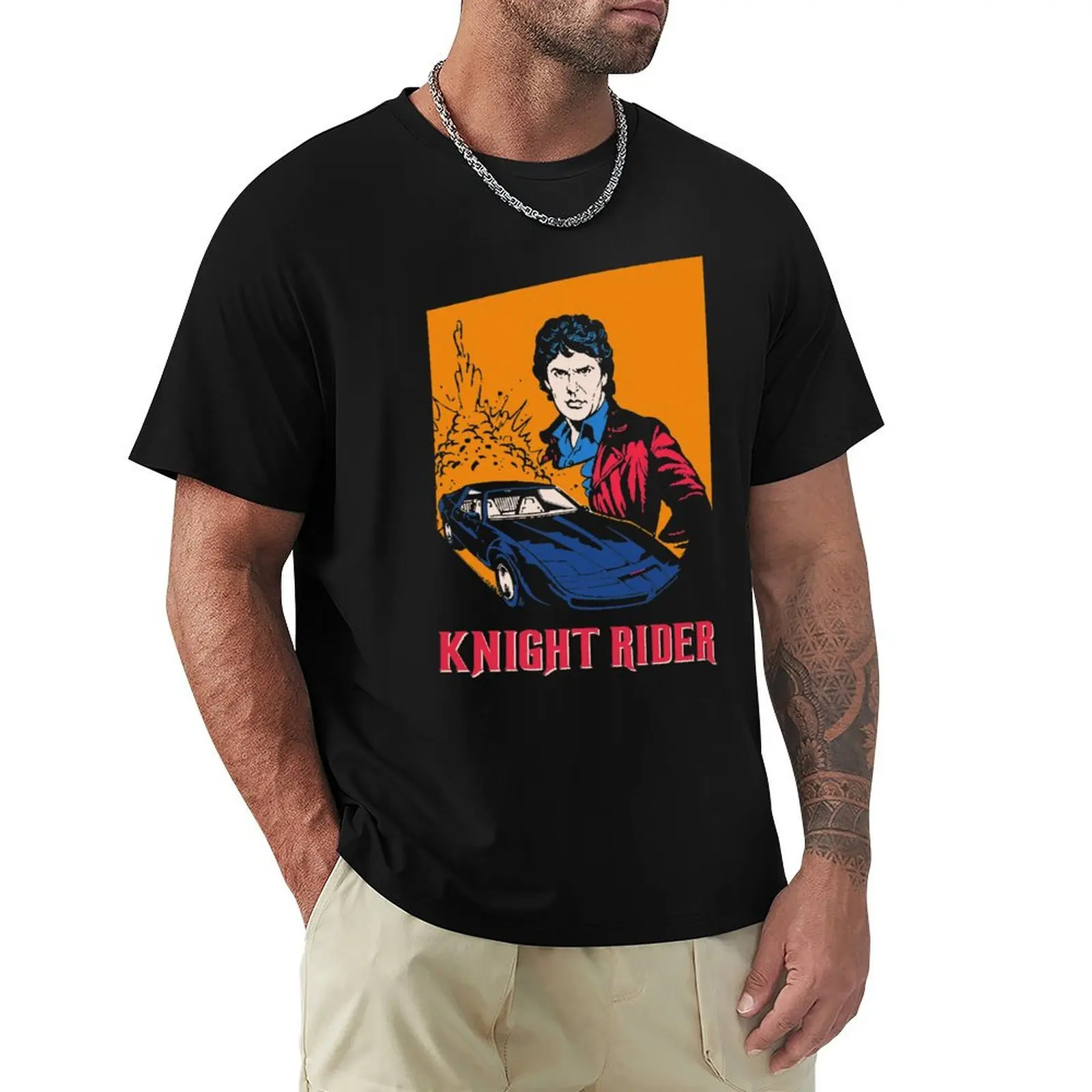 Knight Rider - Michael Knight - Kitt Supercar T-Shirt anime Blouse Men's t-shirts