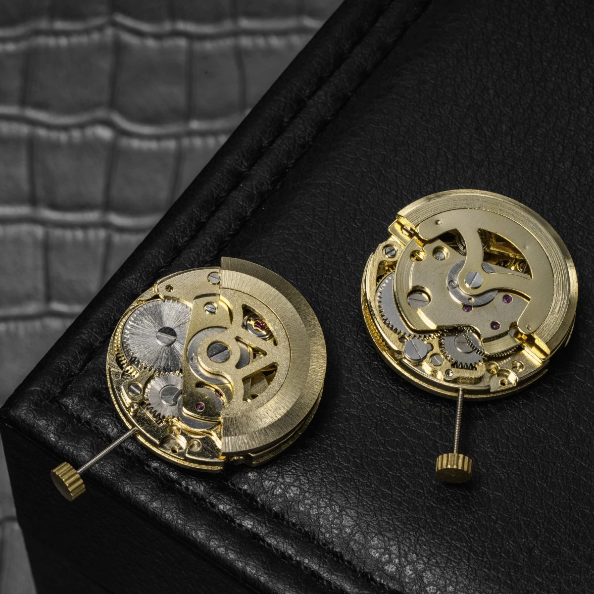 Gold Skeleton 27mm Watch Movement Single Calendar Automatic Mechanical Movement Adjustment Pendulum Watch 3 Hands Accessories