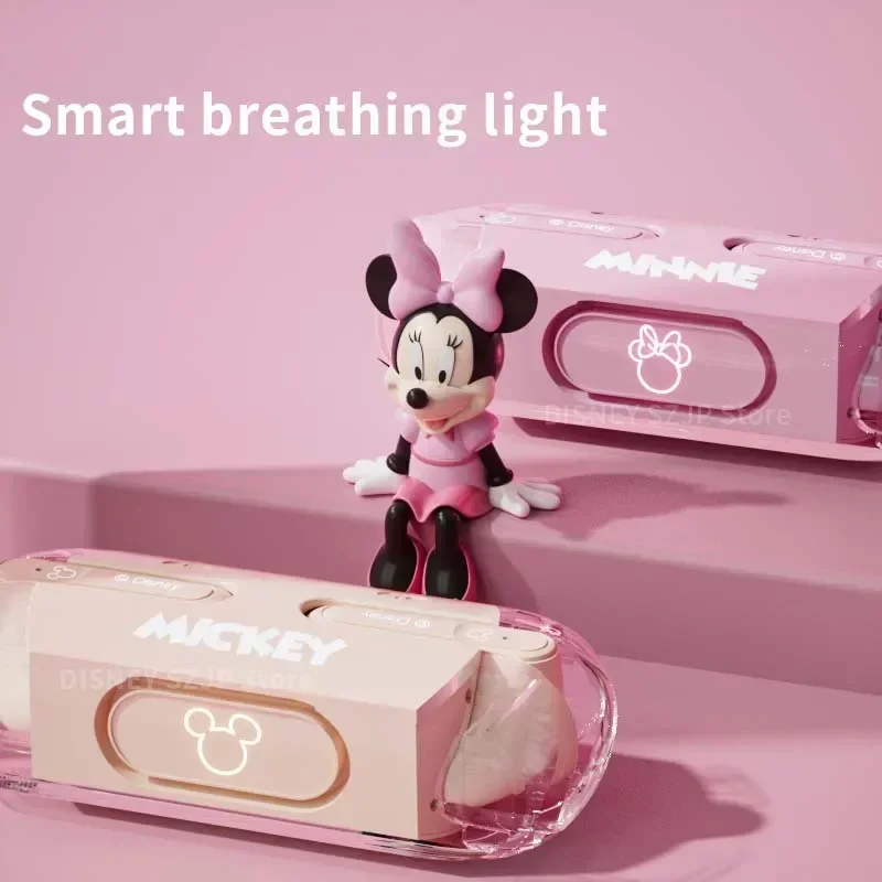 Disney Earphone Bluetooth Mickey Wireless Headphones Cute Lipstick Styling Headphones HiFi Stereo Headset Gamer Noise Reduction