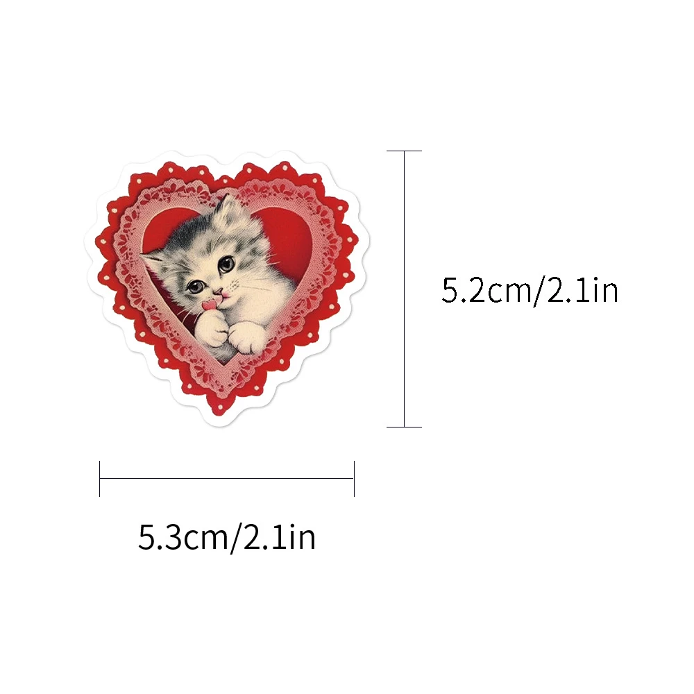 10/30/50pcs 만화 장미 꽃 스티커 레트로 레드 미적 낙서 데칼 DIY 노트북 전화 가방 스티커 장식 선물