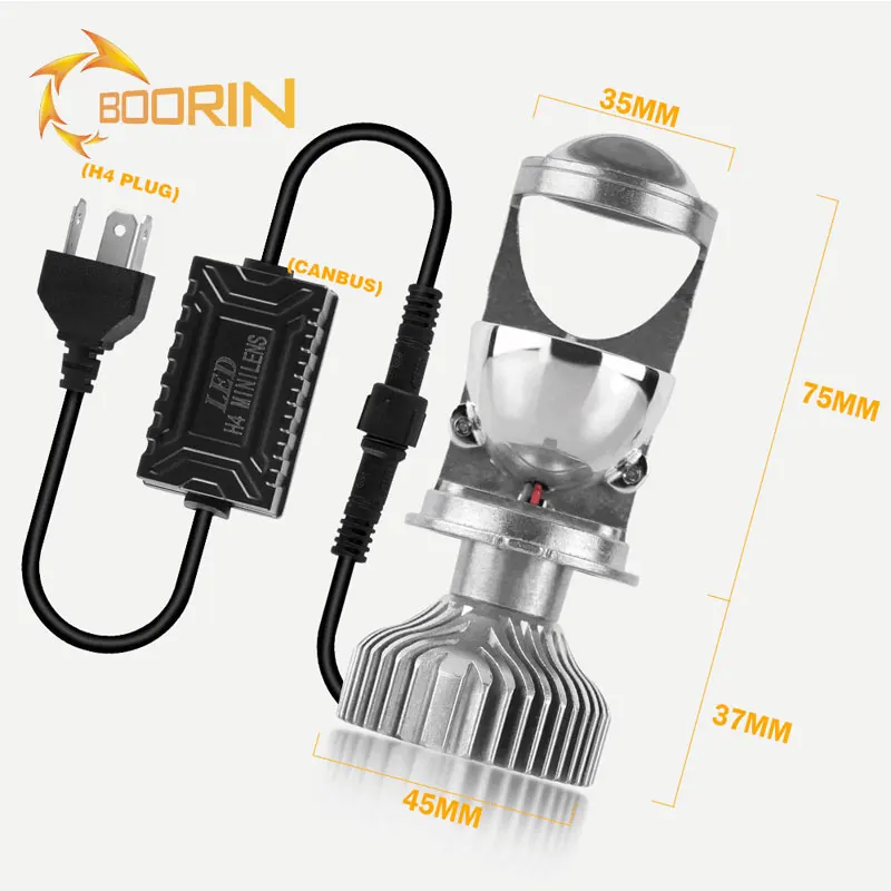 6500K led projector headlight h4 led head/fog light lens 12V left/right drive led headlight bulb conversion kit 30W 3000LM