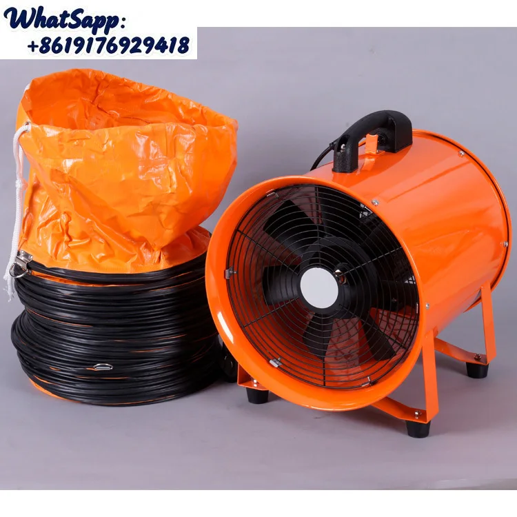 16 Inch Industrial Portable Axial Exhaust Fan Utility Blower Fan With 10M Duct Hose for Basements Confined Space