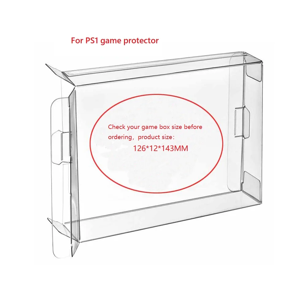 RUITROLIKER 10Pcs Transparent Box Protector Protection Case Sleeve, Compatible for PS1 Playsation one Single CD Box