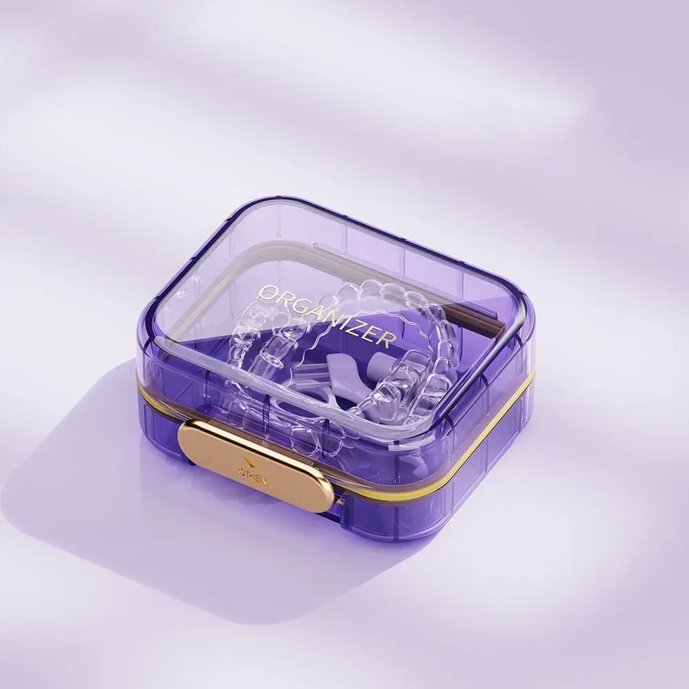 Durable Portable Invisible Braces Box Sealed Transparent Denture Storage Box Mini Mouthguard Case