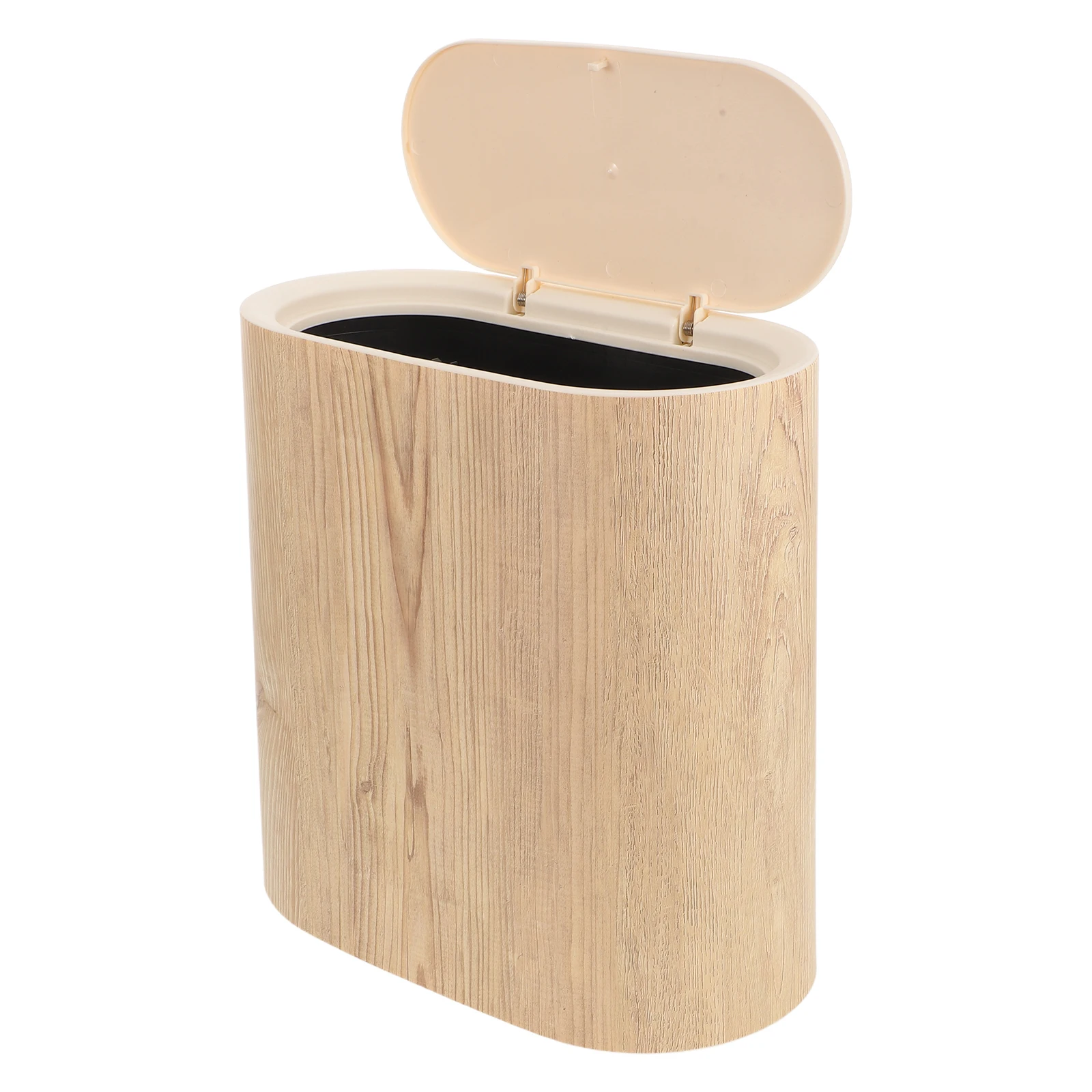 

Space-Saving Narrow Trash Bin Slim Plastic Garbage Can Lid Press Top Wastebasket For Bathroom Kitchen Living Room Small