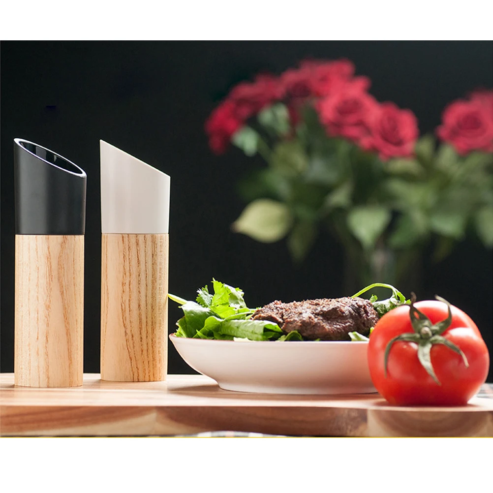 

Creative Wooden Grinder Ceramic Core Long-Lasting Kitchen Tool For Salt Kitchen Tool Beans Pepper Mill White