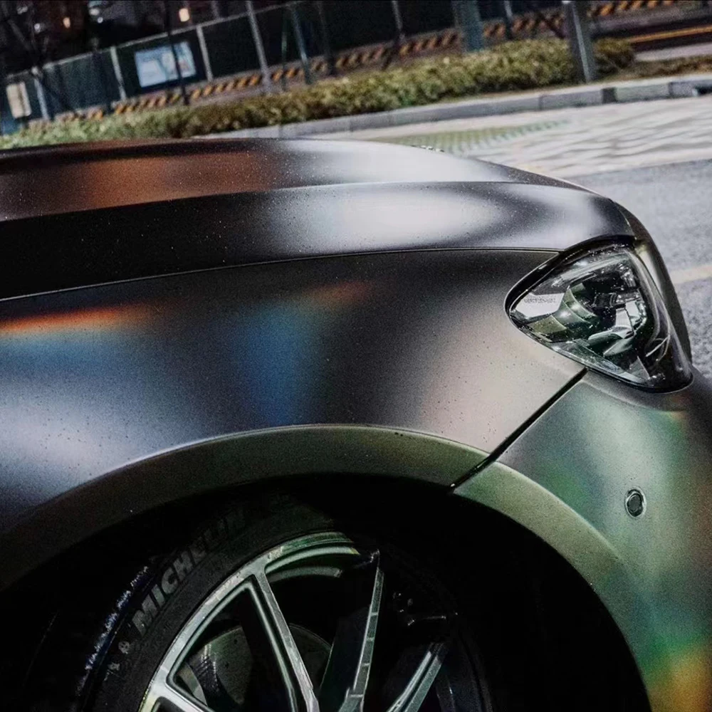 Neon Tungsten Steel Car Wrap Air Release Auto Vinyl Premium PET Stretchable Removable Easy to Install