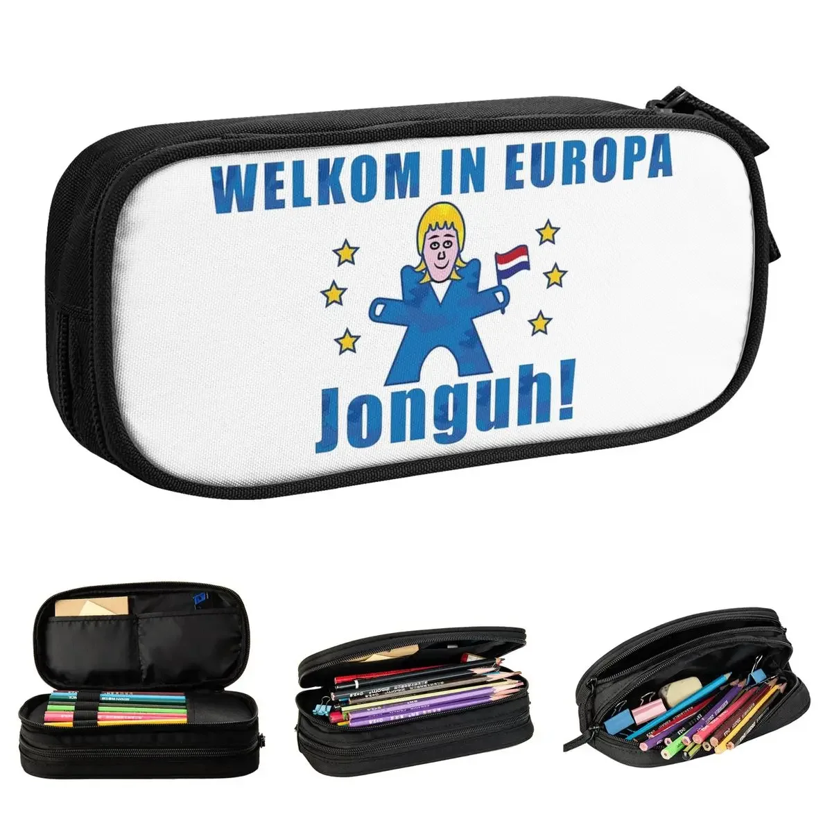 Classic Joost Klein Welkom In Europa Jonguh Pencil Cases Pencilcases Pen Holder Girl Boy Big Capacity Bag School Supplies Zipper